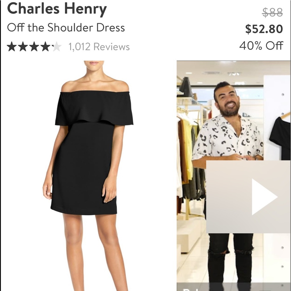 Charles Henry off the should dress size XS